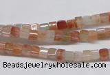 CDQ35 15.5 inches 4*4mm cube natural red quartz beads wholesale