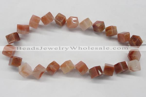 CDQ39 15.5 inches 12*12mm cube natural red quartz beads wholesale