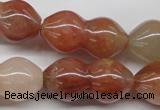 CDQ42 15.5 inches 15*30mm calabash natural red quartz beads