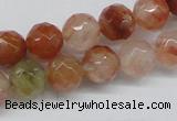 CDQ48 15.5 inches 6mm faceted round natural red quartz beads