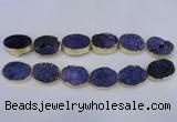 CDQ502 20*30mm - 22*30mm oval druzy quartz beads wholesale