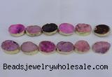 CDQ503 20*30mm - 22*30mm oval druzy quartz beads wholesale