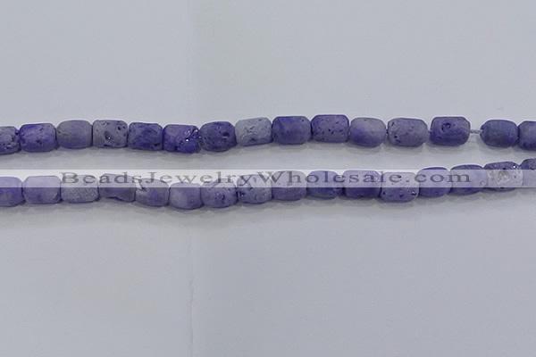 CDQ602 8 inches 6*8mm drum druzy quartz beads wholesale