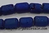 CDQ607 8 inches 6*8mm drum druzy quartz beads wholesale