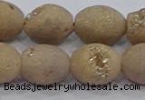 CDQ622 8 inches 10*12mm rice druzy quartz beads wholesale