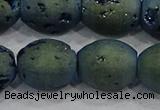 CDQ640 8 inches 12*14mm rice druzy quartz beads wholesale