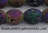 CDQ641 8 inches 12*14mm rice druzy quartz beads wholesale