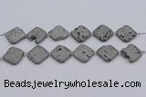 CDQ660 8 inches 25*25mm diamond druzy quartz beads wholesale