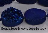 CDQ716 8 inches 13*18mm oval druzy quartz beads wholesale