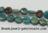 CDS10 16 inches 10mm flat round dyed serpentine jasper beads wholesale