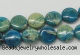 CDS11 16 inches 12mm flat round dyed serpentine jasper beads wholesale