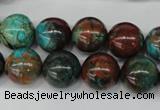 CDS189 15.5 inches 14mm round dyed serpentine jasper beads