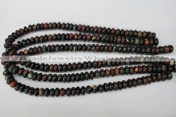 CDS196 15.5 inches 6*10mm rondelle dyed serpentine jasper beads