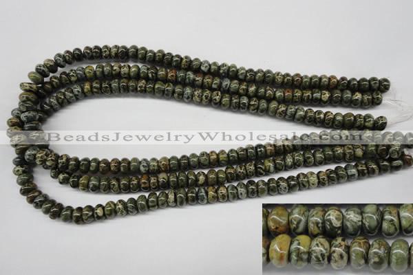 CDS225 15.5 inches 5*8mm rondelle dyed serpentine jasper beads