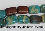 CDS264 15.5 inches 10*14mm rectangle dyed serpentine jasper beads