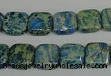 CDS270 15.5 inches 12*12mm square dyed serpentine jasper beads