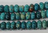 CDS45 15.5 inches 6*10mm rondelle dyed serpentine jasper beads