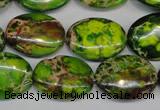 CDT118 15.5 inches 15*20mm oval dyed aqua terra jasper beads