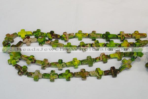 CDT131 15.5 inches 15*20mm cross dyed aqua terra jasper beads