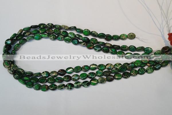 CDT179 15.5 inches 8*10mm oval dyed aqua terra jasper beads