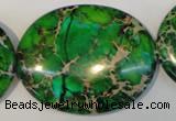 CDT189 15.5 inches 35*45mm oval dyed aqua terra jasper beads