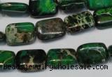 CDT199 15.5 inches 10*14mm rectangle dyed aqua terra jasper beads