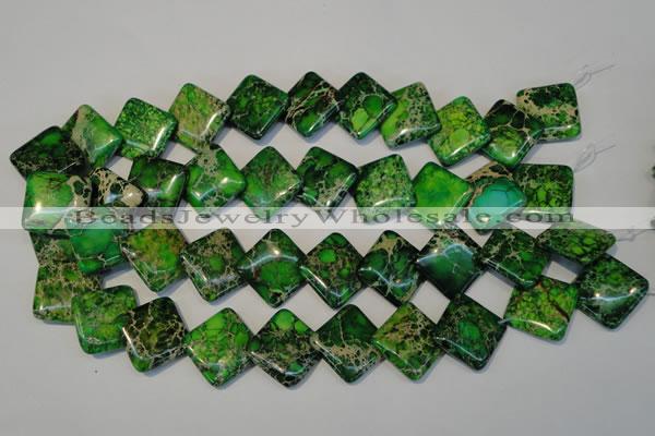 CDT207 15.5 inches 20*20mm diamond dyed aqua terra jasper beads