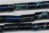 CDT228 15.5 inches 8*16mm tube dyed aqua terra jasper beads