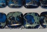 CDT241 15.5 inches 20*20mm square dyed aqua terra jasper beads