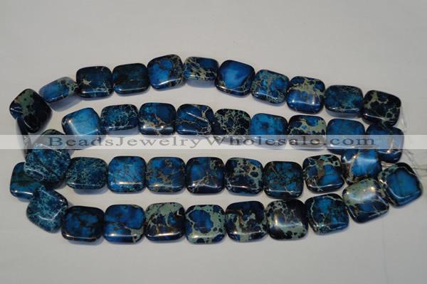 CDT241 15.5 inches 20*20mm square dyed aqua terra jasper beads