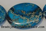 CDT320 15.5 inches 35*45mm oval dyed aqua terra jasper beads