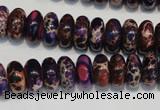 CDT372 15.5 inches 6*12mm rondelle dyed aqua terra jasper beads