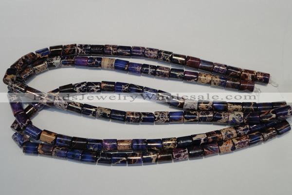 CDT380 15.5 inches 8*10mm tube dyed aqua terra jasper beads