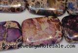 CDT440 15.5 inches 20*30mm rectangle dyed aqua terra jasper beads