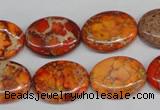 CDT532 15.5 inches 15*20mm oval dyed aqua terra jasper beads