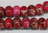 CDT588 15.5 inches 9*14mm rondelle dyed aqua terra jasper beads