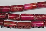 CDT594 15.5 inches 8*16mm tube dyed aqua terra jasper beads