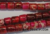CDT595 15.5 inches 8*8mm tube dyed aqua terra jasper beads
