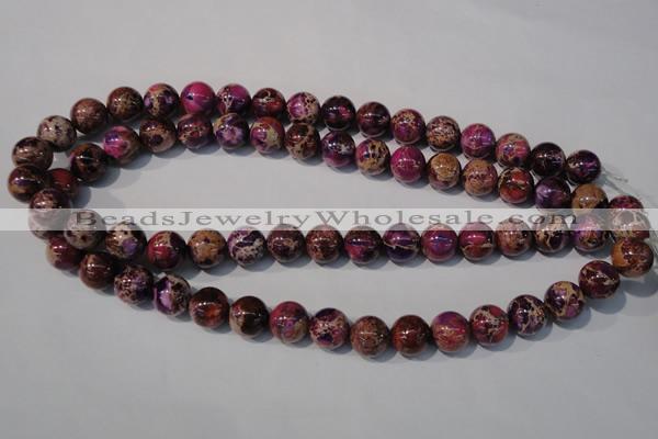 CDT697 15.5 inches 12mm round dyed aqua terra jasper beads