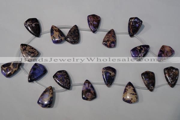 CDT724 Top-drilled 16*24mm flat teardrop dyed aqua terra jasper beads