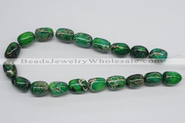 CDT74 15.5 inches 15*20mm nuggets dyed aqua terra jasper beads