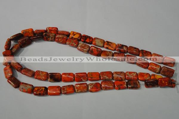 CDT756 15.5 inches 10*14mm rectangle dyed aqua terra jasper beads