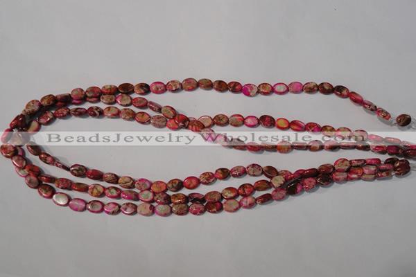 CDT781 15.5 inches 6*8mm oval dyed aqua terra jasper beads