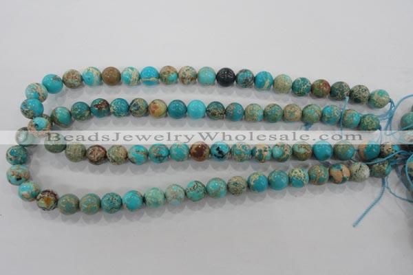 CDT803 15.5 inches 10mm round dyed aqua terra jasper beads wholesale