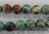 CDT804 15.5 inches 11mm round dyed aqua terra jasper beads wholesale