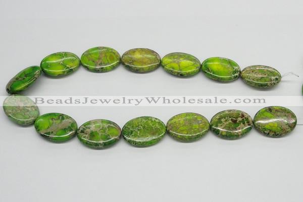 CDT94 15.5 inches 22*30mm oval dyed aqua terra jasper beads