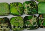 CDT946 15.5 inches 18*18mm square dyed aqua terra jasper beads