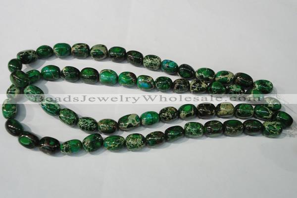 CDT960 15.5 inches 10*13mm nuggets dyed aqua terra jasper beads