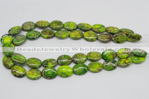 CDT99 15.5 inches 13*18mm oval dyed aqua terra jasper beads