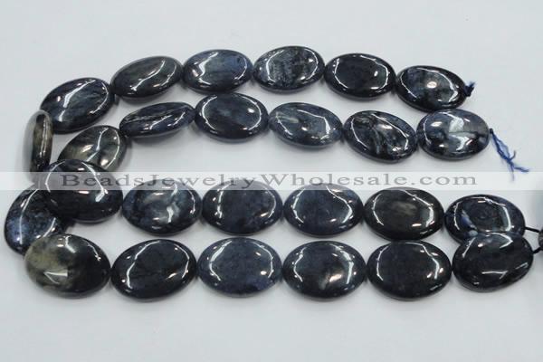 CDU02 15.5 inches 22*30mm oval natural blue dumortierite beads